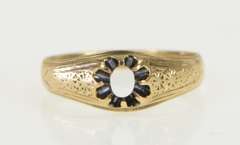 14K Yellow Gold Victorian Engraved Engagement 4.75mm Setting Ring