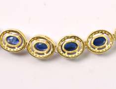 Jaw Dropping Brand New European Oval Cabochon-Cut 45.00CTW Kyanite & 12.00CTW Diamond Necklace