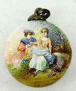 C. 1875 Austrian Sterling Enamel Vinaigrette