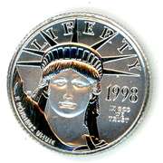 1998 1/10th Ounce BU Platinum $10 Eagle