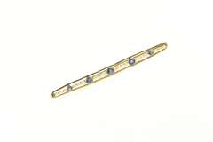 14K Yellow Gold Victorian Oval Sapphire Seed Pearl Bar Pin/Brooch