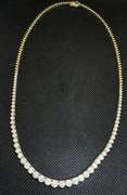 LAB GROWN 6.50 CARATS T.W. ROUND DIAMOND GRADUATED NECKLACE IN 14K YELLOW GOLD