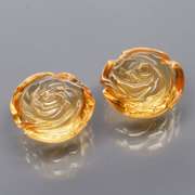 Translucent! 3.88ct champagne Citrine flower carvings