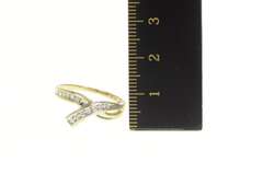 14K Yellow Gold 0.36 Ctw Diamond Two Tone Bypass Statement Ring