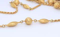 Spectacular 18kt Yellow Gold Vintage Station Chain Belt with Tessels