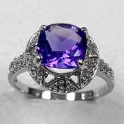 2.00 CT AMETHYST SILVER RING