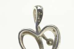 10K White Gold Diamond Heart Love Symbol Classic Pendant