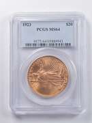 MS64 1923 $20 Saint-Gaudens Gold Double Eagle PCGS