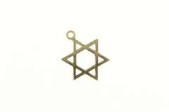 14K Yellow Gold Star of David Jewish Faith Symbol Charm/Pendant