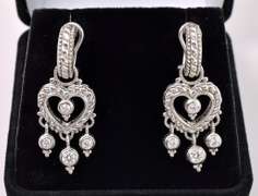 Heart Earrings In Sterling Silver