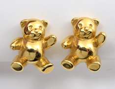 Cute  14k Teddy Bear Earrings