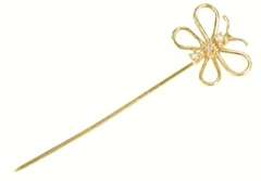 14K Yellow Gold Diamond Inset Butterfly Classic Vintage Pin/Brooch