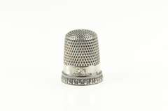 Sterling Silver Art Deco Dot Pattern Design Sewing Tool Thimble