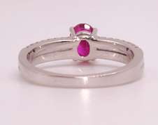 18kt Solid White Gold, Ruby, & Diamond Ring