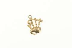 9K Yellow Gold 3D Bag Pipe Trad. Scottish Instrument Charm/Pendant