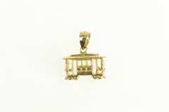 14K Yellow Gold 3D Cable Car Vintage San Francisco Charm/Pendant
