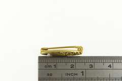 14K Yellow Gold Victorian Seed Pearl Repousse Scroll Bar Pin/Brooch
