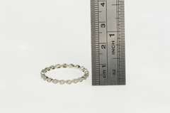 14K White Gold Ornate Scalloped Diamond Wedding Band Ring