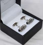 Handsome Pair Jeweled Style Cufflinks By Carelli
