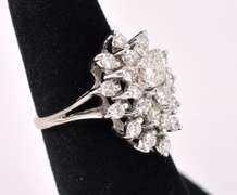 Sparkling Diamond Ring In 14K White Gold