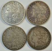 4 Different nicer upper end circulated Morgan Silver Dollars