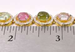 Absolutely Stunning 32.00CTW Oval Cabochon-Cut Tourmaline & 12.00CTW Diamond Necklace