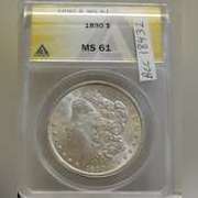 1890 Morgan Dol ANACS MS-61