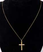 Angelic Diamond Cross Pendant Necklace In 14K Yellow Gold