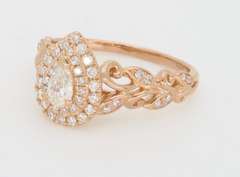Petite 14k Rose Gold Diamond Floral Ring