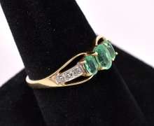 Pretty Emerald Ring In 14K Gold