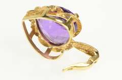 14K Yellow Gold Heart Amethyst Love Symbol Statement Pendant