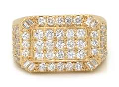 INCREDIBLE 2.15 CTTW DIAMOND MEN'S RING IN 10KT SOLID YELLOW GOLD