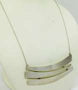 Sleek Sterling Silver Sculptured Statement Necklace