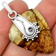 Ornate 33.67ct Rocky Butte Picture Jasper pendant
