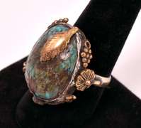 Tasteful 13.35CTS Turquiose Ring in Sterling Silver