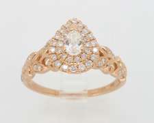 Petite 14k Rose Gold Diamond Floral Ring