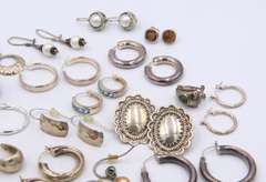 Group Lot of Vintage 925 Sterling Silver Earrings