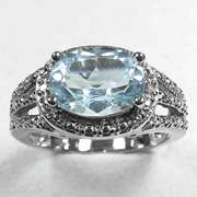 2.27 CT BABY SWISS BLUE TOPAZ SILVER RING