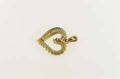 10K Yellow Gold 1.00 Ctw Baguette & Round Diamond Heart Pendant