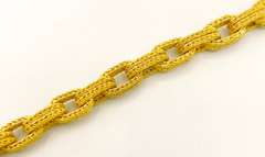 18kt Solid Yellow Gold Double Woven Link Bracelet