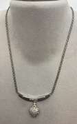 14K WHITE GOLD AND DIAMOND NECKLACE