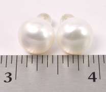 Elegant Fresh Water Pearl Earrings In 14K Yellow Gold