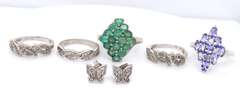 Group Lot of Vintage 925 Sterling Silver Jewelry