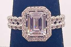 14kt Solid White Gold Cocktail Ring