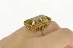 14K Yellow Gold 41.50 Ct Smoky Quartz Cocktail Statement Ring