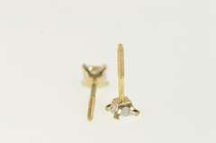 14K Yellow Gold Square Princess CZ Solitaire Classic Stud Earrings