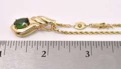Gorgeous Tourmaline and Diamond Pendant Necklace In 14KT Yellow Gold