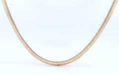Pleasing Yellow Gold 3mm Flat Snake Chain Necklace