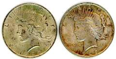 Two Different Peace Silver Dollars: 1922 & 1923