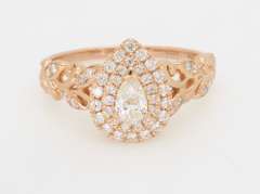 Petite 14k Rose Gold Diamond Floral Ring